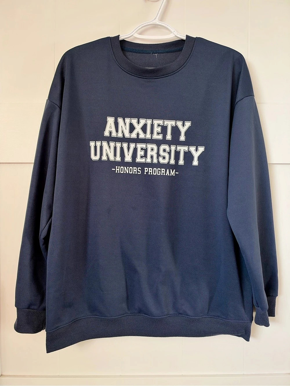Anxiety University Honors Program Sweatshirt Graphic Sweatshirt in Blue
